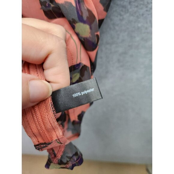 The Limited Womens Floral Print Top With Puff Sleeves & Tie Back M 100% Polyeste - Picture 3 of 6